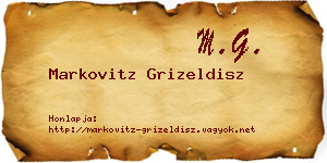 Markovitz Grizeldisz névjegykártya